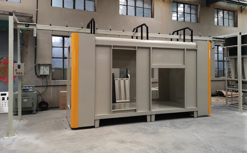 double station powder coating booth